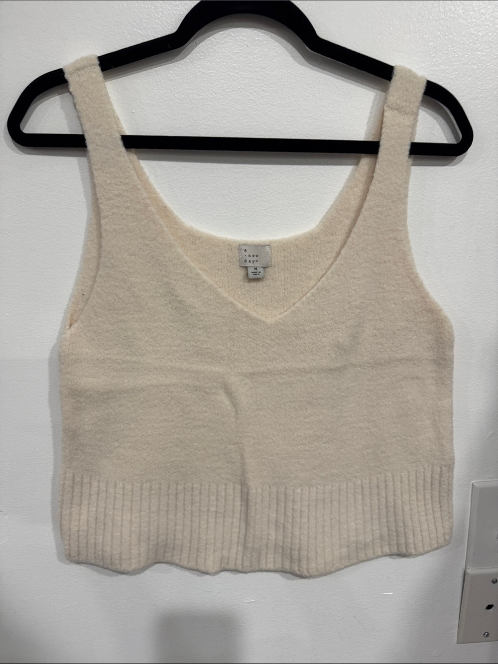 a new day Cream Knit V-Neck Tank